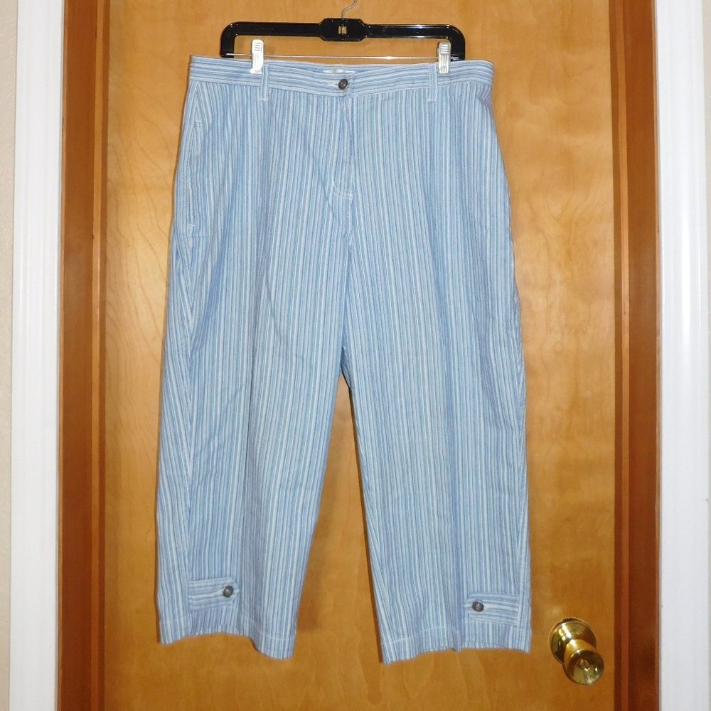 Christopher & Banks Wide Leg Striped Capris